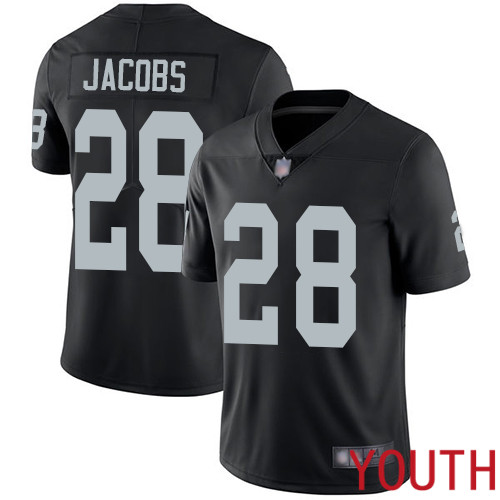 Oakland Raiders Limited Black Youth Josh Jacobs Home Jersey NFL Football #28 Vapor Untouchabl Jersey->youth nfl jersey->Youth Jersey